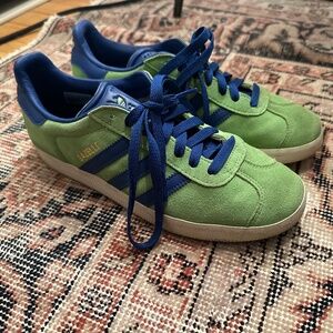 Adidas Green and Blue Suede Gazelle Sneakers